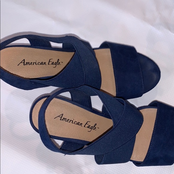 Navy Blue Wedges - Picture 4 of 4